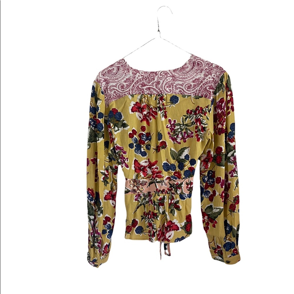 Anthropologie Boho Floral Patchwork Open Front Top - Picture 2 of 5